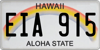 HI license plate EIA915