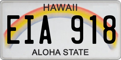 HI license plate EIA918