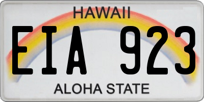 HI license plate EIA923