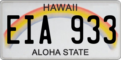 HI license plate EIA933