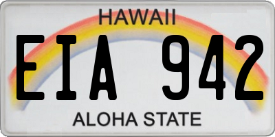HI license plate EIA942