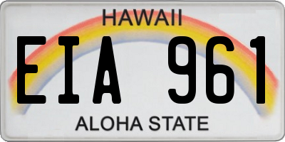 HI license plate EIA961