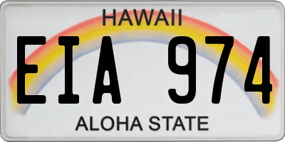 HI license plate EIA974