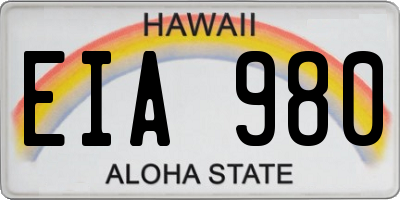 HI license plate EIA980