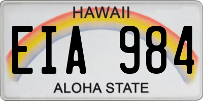 HI license plate EIA984