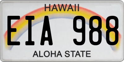 HI license plate EIA988