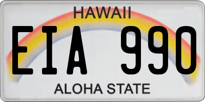 HI license plate EIA990