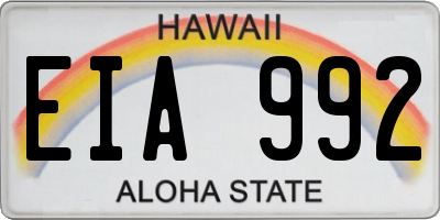 HI license plate EIA992