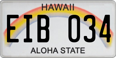HI license plate EIB034