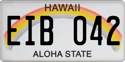 HI license plate EIB042
