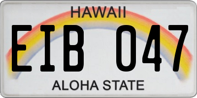 HI license plate EIB047