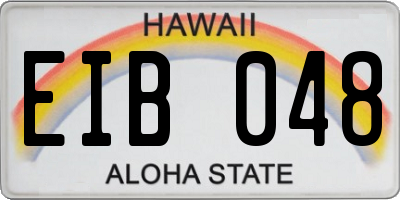 HI license plate EIB048