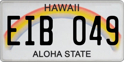 HI license plate EIB049