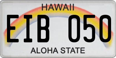 HI license plate EIB050