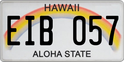 HI license plate EIB057