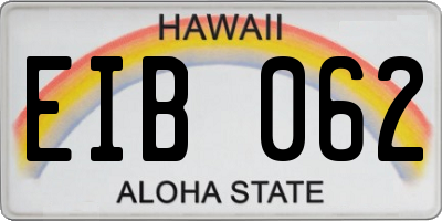 HI license plate EIB062