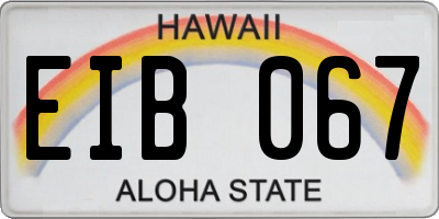 HI license plate EIB067