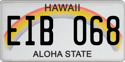 HI license plate EIB068