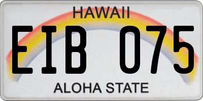 HI license plate EIB075