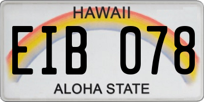 HI license plate EIB078