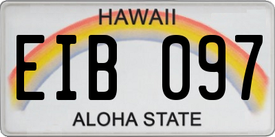 HI license plate EIB097