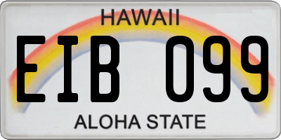 HI license plate EIB099