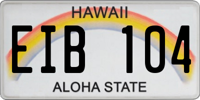 HI license plate EIB104