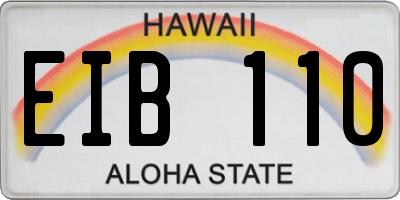HI license plate EIB110