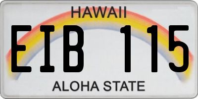HI license plate EIB115