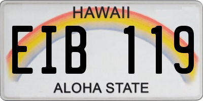 HI license plate EIB119