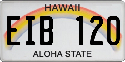 HI license plate EIB120