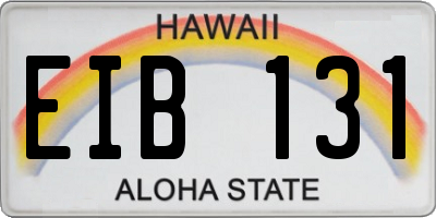 HI license plate EIB131
