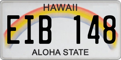 HI license plate EIB148