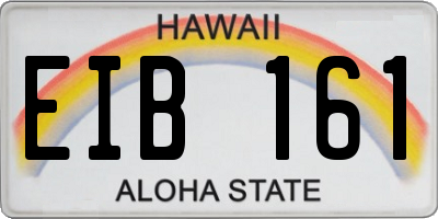 HI license plate EIB161