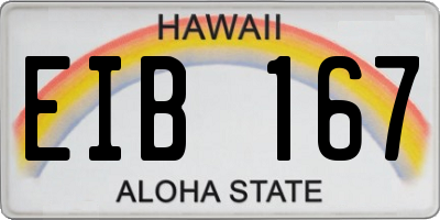 HI license plate EIB167