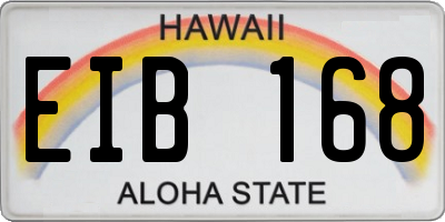 HI license plate EIB168