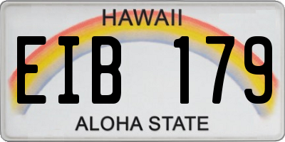 HI license plate EIB179