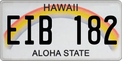 HI license plate EIB182