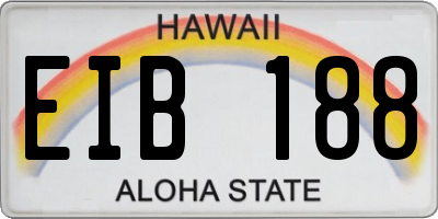 HI license plate EIB188