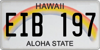 HI license plate EIB197