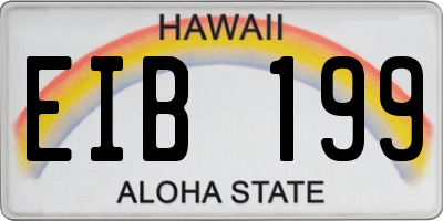 HI license plate EIB199