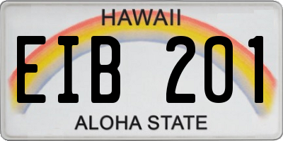 HI license plate EIB201