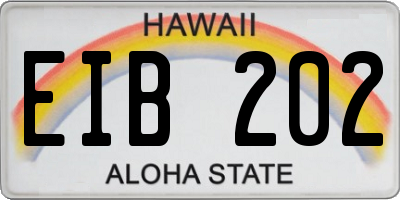 HI license plate EIB202