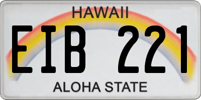 HI license plate EIB221