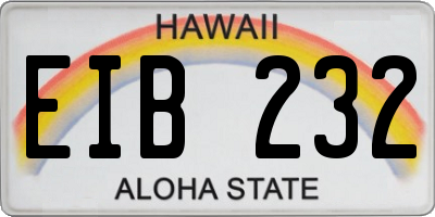 HI license plate EIB232