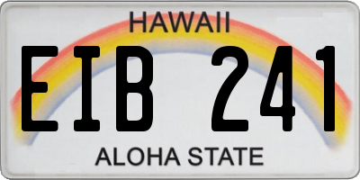 HI license plate EIB241