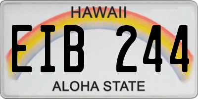 HI license plate EIB244