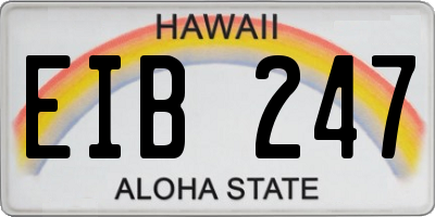 HI license plate EIB247