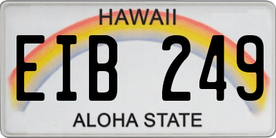 HI license plate EIB249