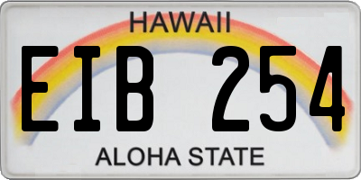 HI license plate EIB254
